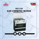 Indus 3 Burner Gas Cooking Range With Glass Top IGT-340 - Black & Silver