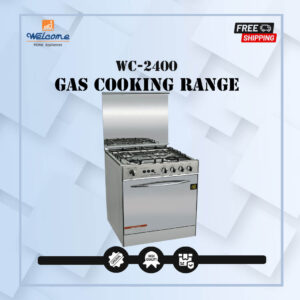 Welcome Gas Cooking Range 24 Inches 4 Burners Stainless Steel Body WC-2400 - Silver