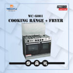 Welcome 3 Burner 6 in 1 Gas Cooking Range Plus Fryer WC-6001 - Black and Grey