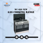 Cooking Range 3 Burner Welcome WC-666-New With Heavy Grills - Black and Silver
