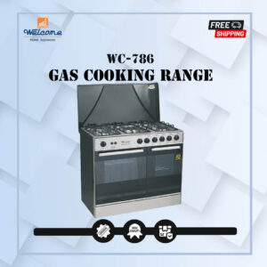 Welcome 5 Burner Gas Cooking Range WC-786 - Black and Grey