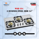 Welcome 34 Inch 3 Burner Stainless Steel Hob with Premium Brass Burners